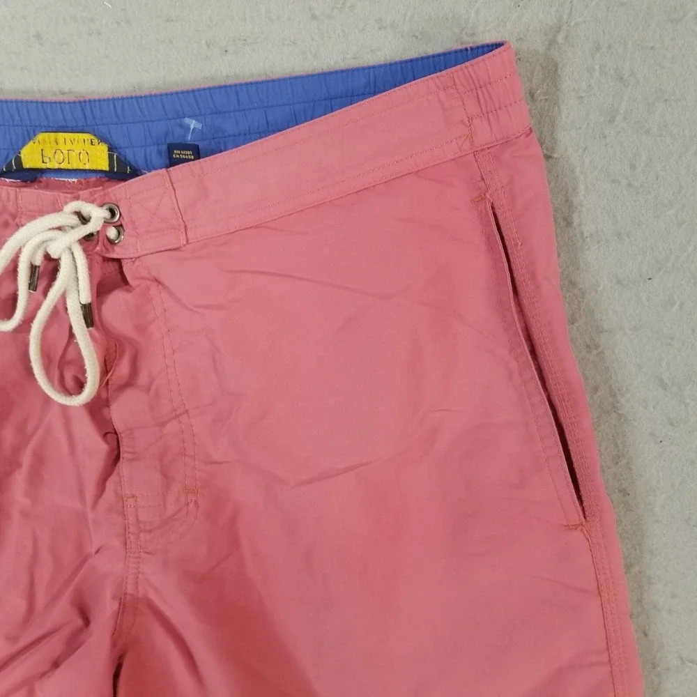 Polo Ralph Lauren board shorts bathing suit cargo pocket men's large pink nylon